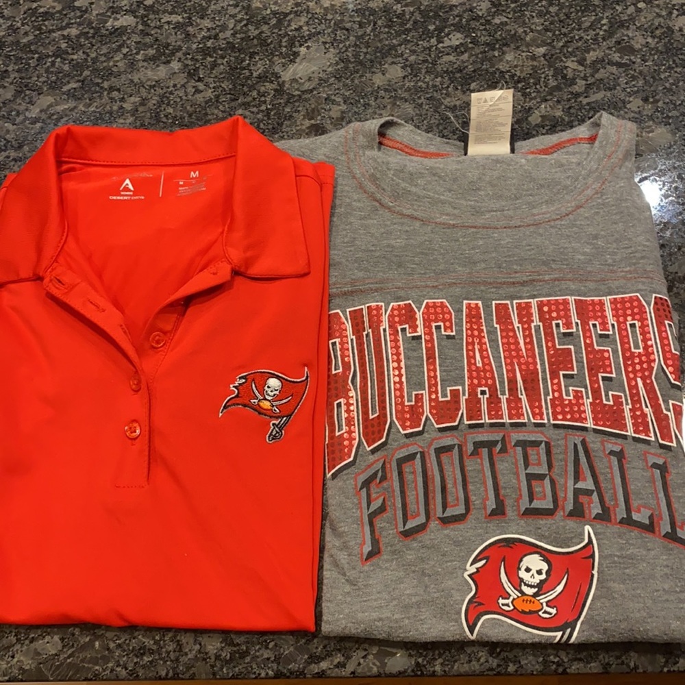 Two Tampa Bay Bucs Shirts Medium